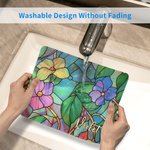 Personalized Retro Stained Glass Floral Mouse Pad Desk Mat with Name Office Birthday Gift for Women Coworkers Friends