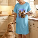 Personalisierte Multicolor 5 Haustier Fotos weiches Nachthemd mit Namen täglich tragen Geburtstag Jahrestag Geschenk für Frau Haustierliebhaber