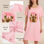 Personalisierte Multicolor 5 Haustier Fotos weiches Nachthemd mit Namen täglich tragen Geburtstag Jahrestag Geschenk für Frau Haustierliebhaber