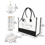 Personalised Name Date Design Ornament Tote Bag Jewellery Box Glass Cup Gift Set Bridal Party Wedding Engagement Gift for Bride Bridesmaid