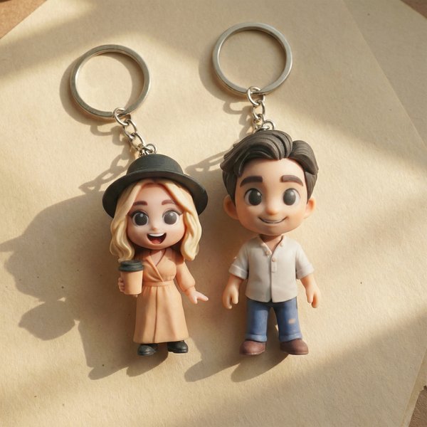 Foto creativa personalizzata a 3D Mini bambola figura in resina portachiavi Borsa Tag Regalo di compleanno anniversario per coppie famiglia amici