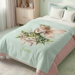Personalizada Nacimiento Flor Hada Suave manta con nombre Decoración del hogar Uso diario Regalo de cumpleaños para las niñas