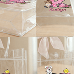 Personalised Cute Cartoon Character Initial Easter Gift Bag with Name and Bow Easter Party Gift for Children