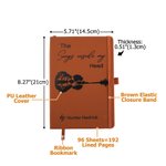 Personalised The Songs Inside My Head PU Leather Journal Notebook with Name and 192 Lined Pages Daily Use Music Studio Gift for Musicians