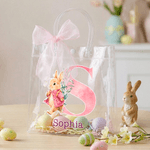 Sac cadeau transparent personnalisé avec nom et initiales pour la fête de Pâques Cadeau pour les enfants