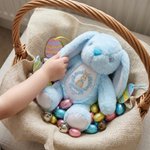 Personalised Wreath Bow Rabbit Design Stuffed Bunny Plush Toy with Name and Year First Easter Baby Shower Gift for Babies Kids