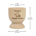 Personalized Easter Egg Rabbit Wooden Egg Cup  with Name and Text Egg Holder Easter Gift for Kids Family