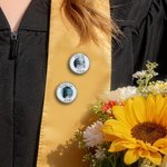 Personalized With you on your Graduation Photo Round Shape Graduation Lape Pin Badge with Text Graduation Birthday Gift for Graduate