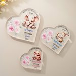 Personalized Happy 1st Mother's Day Cute Animal Heart-shape Acrylic Plaque with Name Desk Decor Mother's Day Birthday Gift for Mom