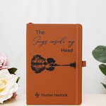 Personalised The Songs Inside My Head PU Leather Journal Notebook with Name and 192 Lined Pages Daily Use Music Studio Gift for Musicians