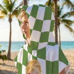 Personalizada 3D Cartoon Character Swim Ring Plaid Soft Hooded Beach Towel with Name Travel Essentials Summer Vacation Birthday Gift for Boys Girls