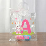 Sac cadeau transparent avec nom et initiales pour les garçons et les filles pour Pâques.