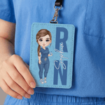 Personalized Nurse Doctor Cartoon Character ID Badge Holder with Name and Occupation Hospital Accessories Appreciation Gift for Medical Staff