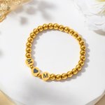 Personlig stjärna hästsko skyddande symbol pärlat armband med initialer Lucky smycken mors dag födelsedagspresent för kvinnor