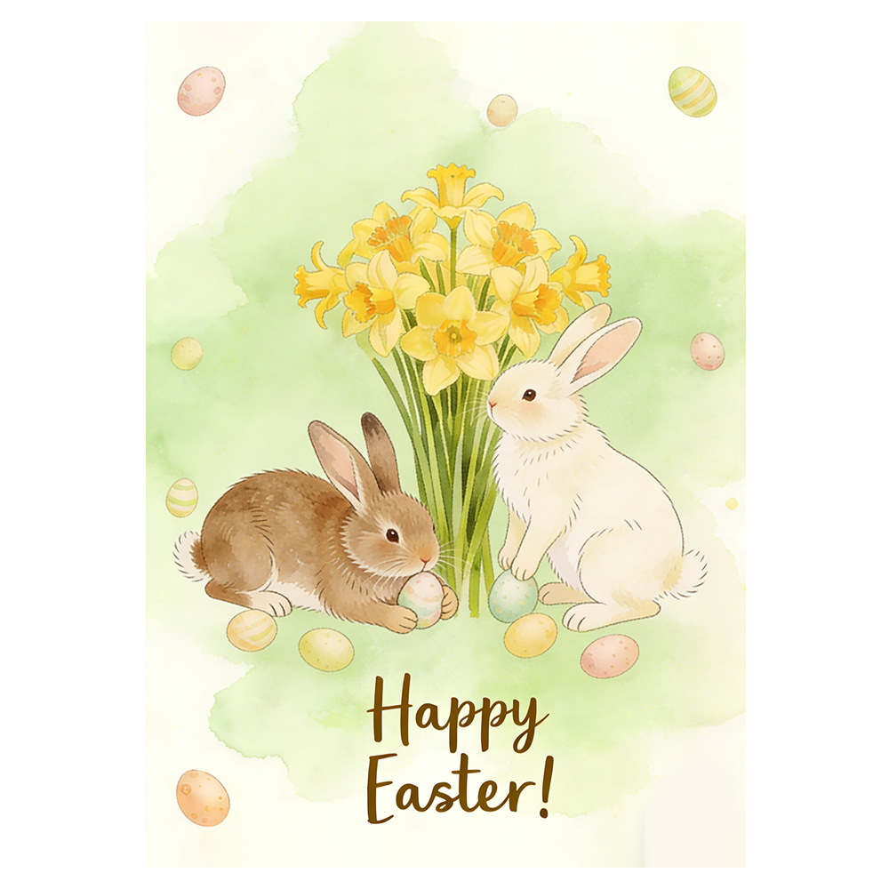 Two Bunnies Easter Ecard