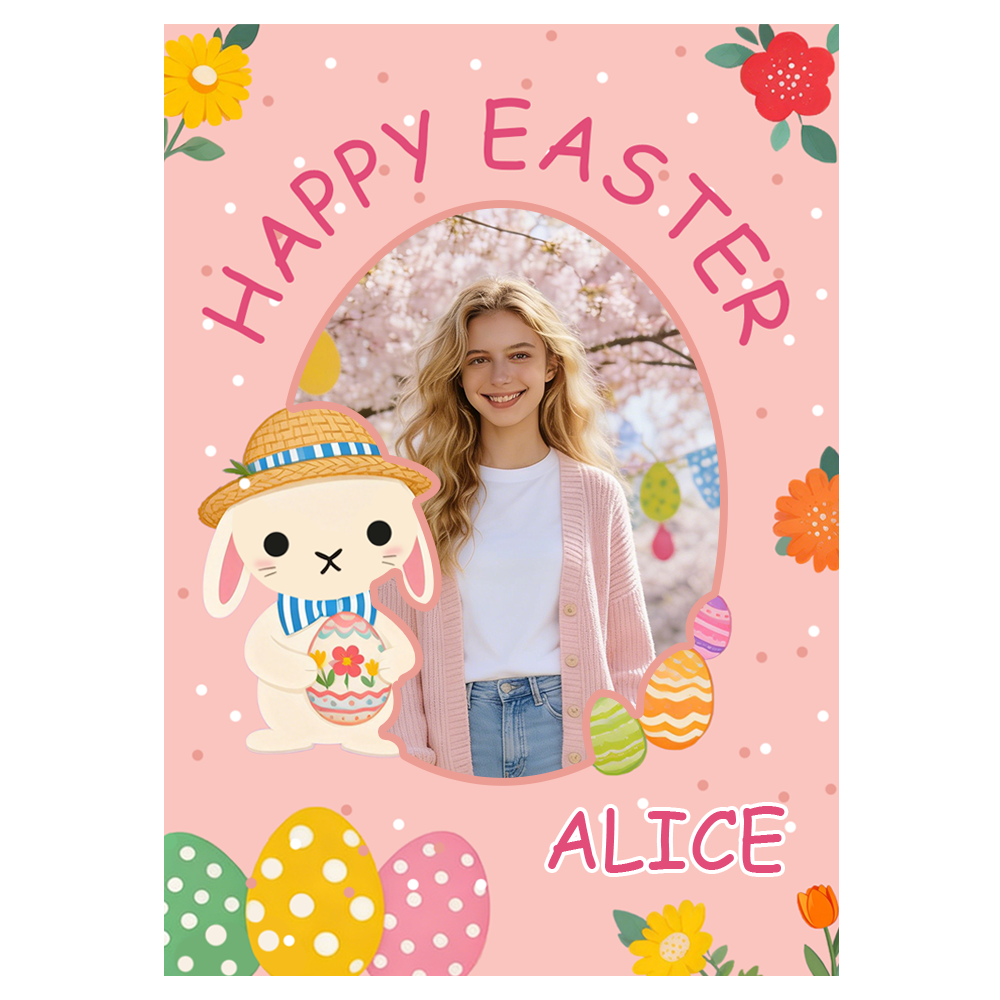 Easter Bunny and Photo Frame Ecard