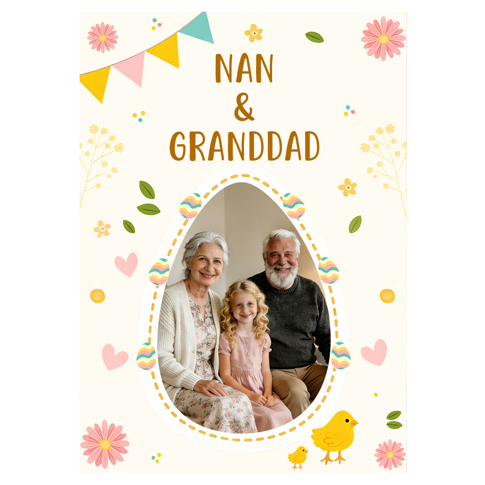 Floral and Chick Easter Ecard