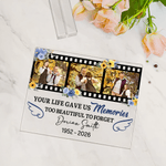 Personalised Photo Square Acrylic Plaque with Name and Date Bookshelf Display Memorial Day Gift for Those Who Has Lost a Loved One