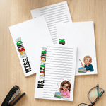Bloc-notes personnalisé avec nom et 40 pages 80 pages Retour à l'école Cadeau d'anniversaire pour enseignants Éducateurs