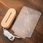Personligt ringbyte LED-nattljus med träbas Bröllop Alla hjärtans dag-present för par