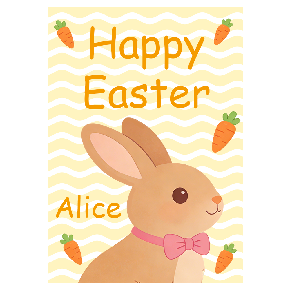 Bunny with Pink Bow Tie Easter Ecard