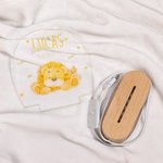 Personalisiertes niedliches Fuchs Elefant Löwe LED-Nachtlicht mit Namen Holzsockel Wildtier Kinderzimmer Deko Geburtstag Geschenk für Jungen Mädchen