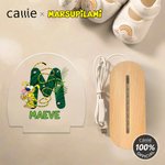 Personalized Long-Tailed Leopard Marsupilami Oval LED Night Light with Name and Wooden Base Birthday Gift for Toddlers Kids | Callie × Marsupilami®