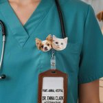 Gepersonaliseerde 1-3 huisdier foto's Badge Reel Verpleegkundige Week Verjaardagscadeau voor dierenliefhebbers Verpleegkundigen Medisch Personeel