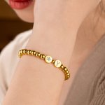 Personlig stjärna hästsko skyddande symbol pärlat armband med initialer Lucky smycken mors dag födelsedagspresent för kvinnor