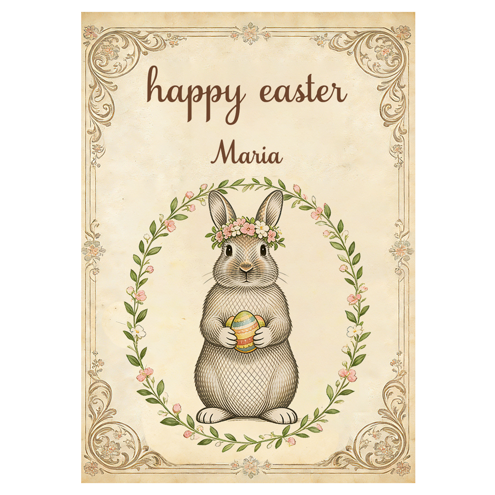 Vintage Floral Easter Ecard