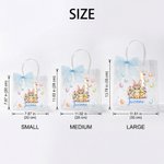 Personalised Pink Bow Ribbon Colourful Easter Eggs Rabbit Chicks Clear Gift Bag with Name and Initial Easter Party Favors Gift for Kids