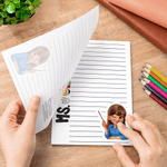 Personalised Cartoon Character Notepad with Name and 40 Pages 80 Pages Back to School Season Birthday Gift for Teachers Educators