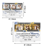Personalised Photo Square Acrylic Plaque with Name and Date Bookshelf Display Memorial Day Gift for Those Who Has Lost a Loved One