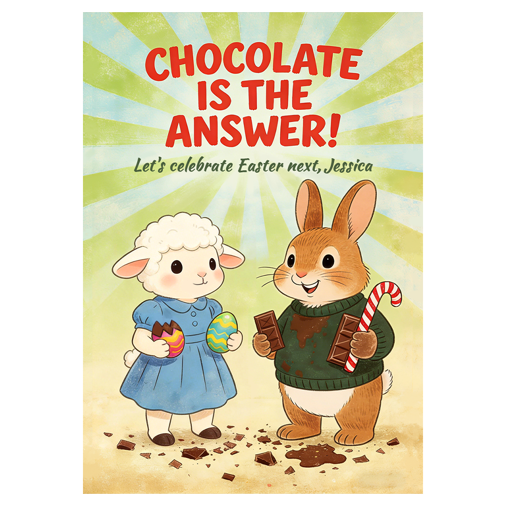 Chocolate Is The Answer Easter Ecard