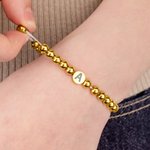 Personlig stjärna hästsko skyddande symbol pärlat armband med initialer Lucky smycken mors dag födelsedagspresent för kvinnor
