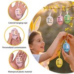 Personalizado lindo conejito pollito multicolor plástico colgante Pascua huevo adornos con nombre paquete de 12 piezas casa exterior decoración Pascua regalo para niños familia
