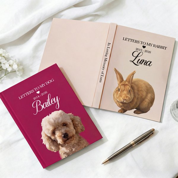 Henkilökohtaiset kirjeet koiralleni Lemmikkieläinten muotokuva Photo A5 Journal Notebook tekstillä Syntymäpäivä muistolahja lemmikkieläinten omistajille