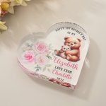 Personalized Happy 1st Mother's Day Cute Animal Heart-shape Acrylic Plaque with Name Desk Decor Mother's Day Birthday Gift for Mom