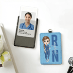 Personalized Nurse Doctor Cartoon Character ID Badge Holder with Name and Occupation Hospital Accessories Appreciation Gift for Medical Staff