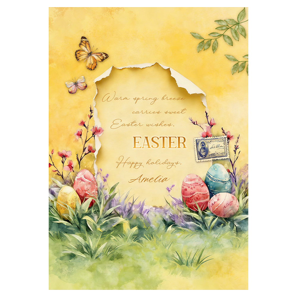 Butterflies and Easter Eggs Ecard
