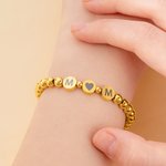 Personlig stjärna hästsko skyddande symbol pärlat armband med initialer Lucky smycken mors dag födelsedagspresent för kvinnor