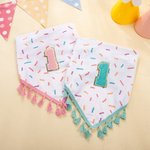 Personalized Tassel Trim Pet Bandana with Initial or Number Dog Cat Daily Accessory Gotcha Day Birthday Gift for Pet Owners Lovers
