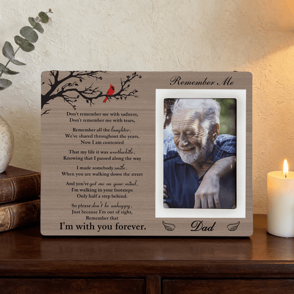 Marco de fotos personalizado con nombre y texto Decoración para el hogar en memoria de un ser querido Regalo de condolencia para la familia