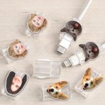 Personalized Face Photo Design Set of 2 Acrylic Cable Protector for iPhone Type-C Phone Accessory Birthday Gift for Family Friends