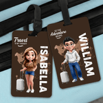 Personalized Cartoon Travel Character Luggage Tag with Name Travel Accessories Birthday Gift for Family Travel Lovers