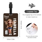Personalized Cartoon Travel Character Luggage Tag with Name Travel Accessories Birthday Gift for Family Travel Lovers
