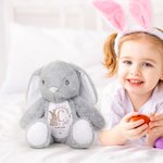 Personalised Cute Wreath Rabbit Initial Plush Easter Bunny Stuffed Toy with Name and Year Easter Gift for Newborns Kids