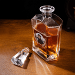 Personalisierte Foto Whiskey Dekanter mit Namen und Datum Vatertag Geburtstag Geschenk für Väter Barkeeper
