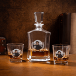 Personalisierte Foto Whiskey Dekanter mit Namen und Datum Vatertag Geburtstag Geschenk für Väter Barkeeper