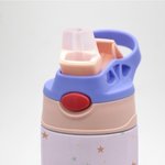 Conejito de Pascua Personalizado Estrella con Inicial Nombre 12 oz Botella de Agua Aislante con Asa y Pajita de Silicona Pascua Regalo Escolar para Niños Niños